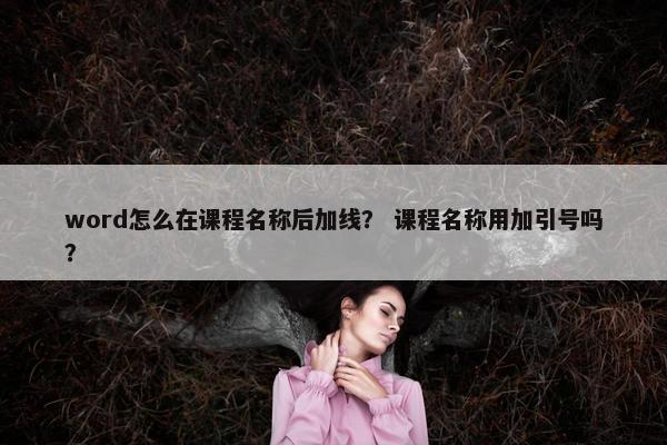 word怎么在课程名称后加线？ 课程名称用加引号吗？