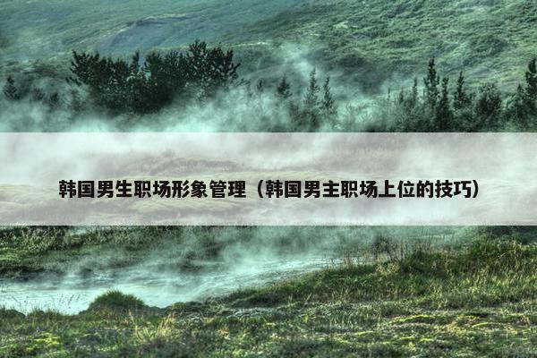 韩国男生职场形象管理（韩国男主职场上位的技巧）