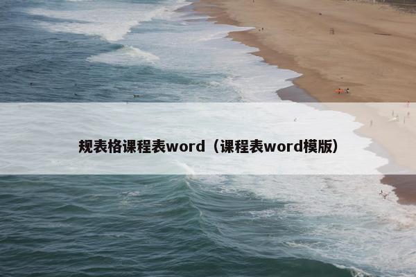 规表格课程表word（课程表word模版）