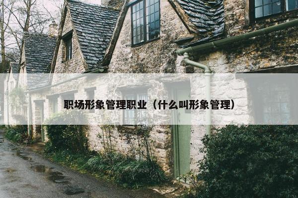 职场形象管理职业（什么叫形象管理）