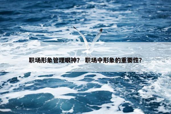 职场形象管理眼神？ 职场中形象的重要性？