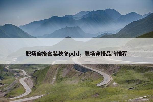 职场穿搭套装秋冬pdd，职场穿搭品牌推荐
