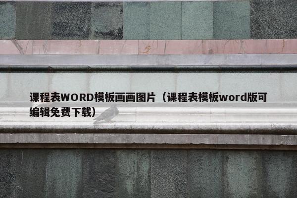 课程表WORD模板画画图片（课程表模板word版可编辑免费下载）