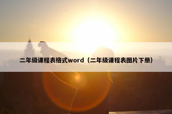 二年级课程表格式word（二年级课程表图片下册）