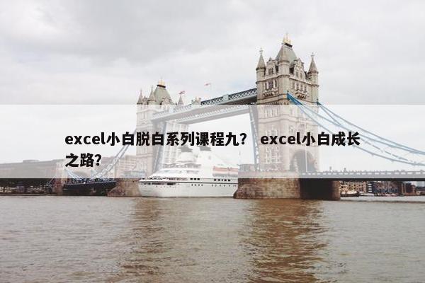 excel小白脱白系列课程九？ excel小白成长之路？