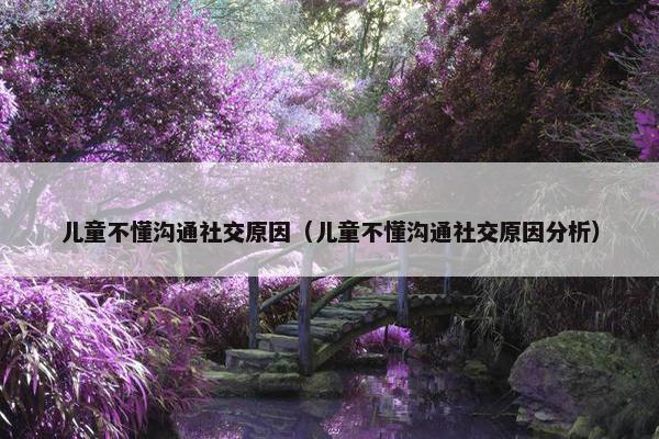儿童不懂沟通社交原因（儿童不懂沟通社交原因分析）