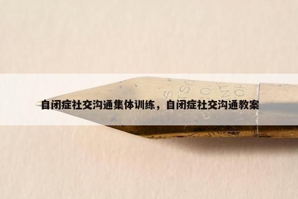 自闭症社交沟通集体训练，自闭症社交沟通教案