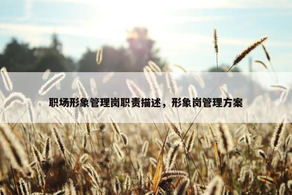 职场形象管理岗职责描述，形象岗管理方案