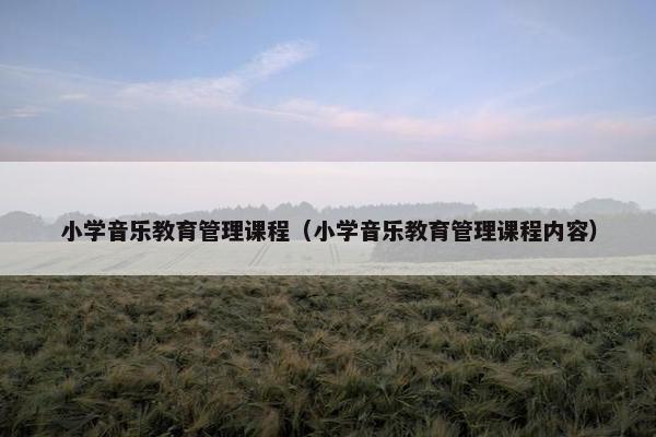 小学音乐教育管理课程（小学音乐教育管理课程内容）