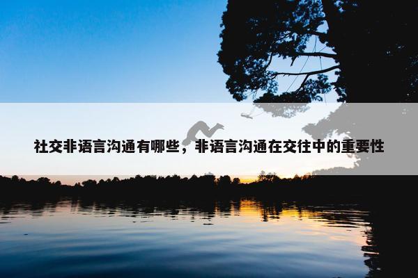 社交非语言沟通有哪些，非语言沟通在交往中的重要性