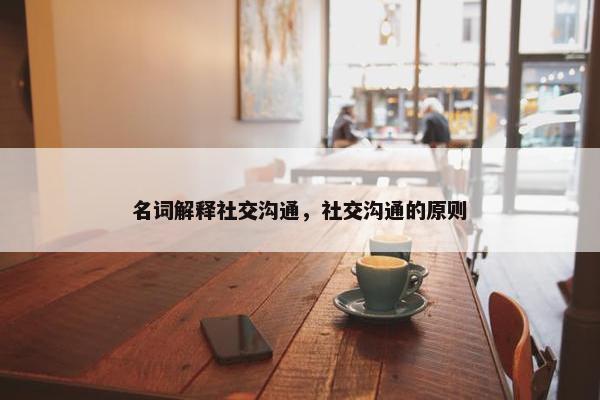 名词解释社交沟通，社交沟通的原则