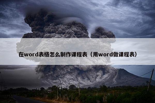 在word表格怎么制作课程表（用word做课程表）