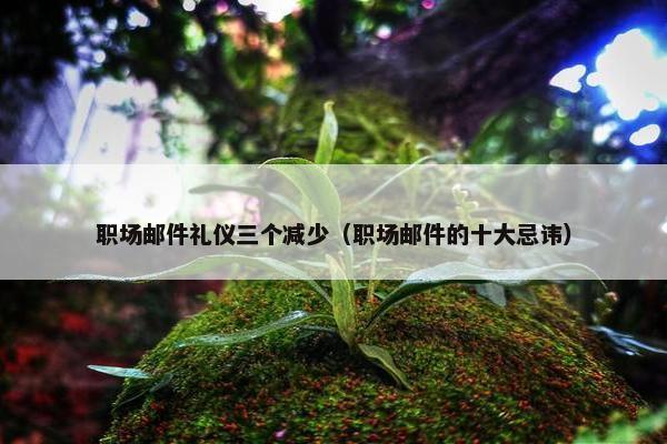 职场邮件礼仪三个减少（职场邮件的十大忌讳）