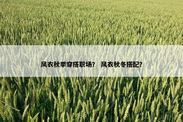 风衣秋季穿搭职场？ 风衣秋冬搭配？
