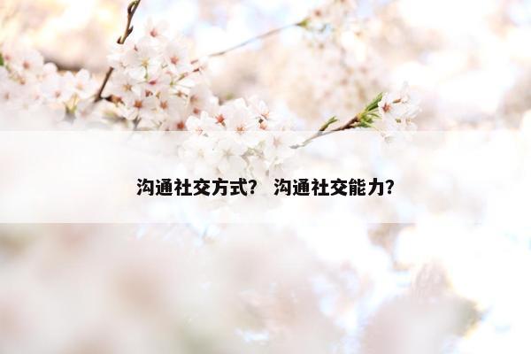 沟通社交方式？ 沟通社交能力？