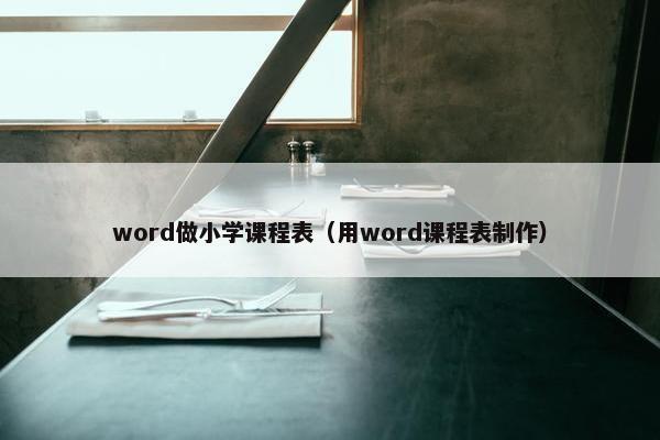 word做小学课程表（用word课程表制作）