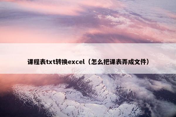 课程表txt转换excel（怎么把课表弄成文件）
