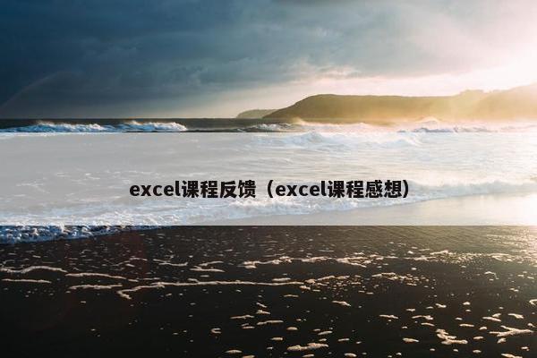 excel课程反馈（excel课程感想）