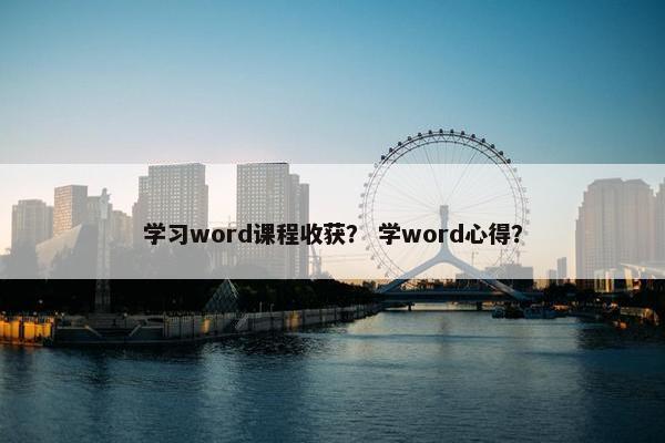 学习word课程收获？ 学word心得？