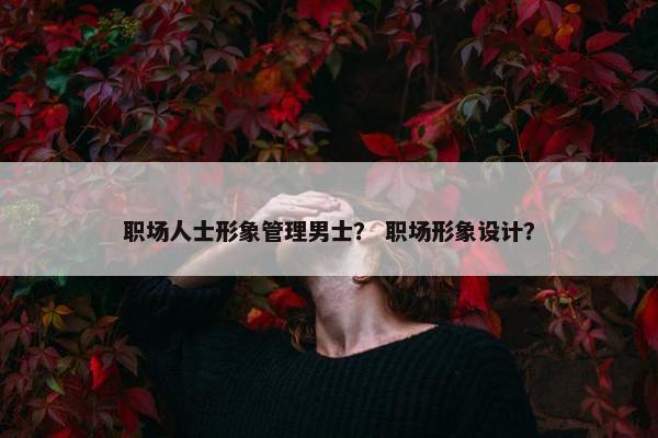 职场人士形象管理男士？ 职场形象设计？