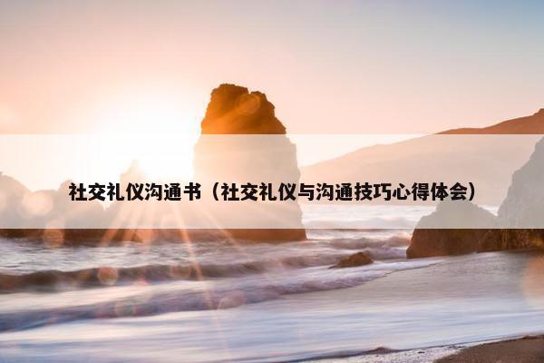 社交礼仪沟通书（社交礼仪与沟通技巧心得体会）
