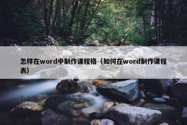 怎样在word中制作课程格（如何在word制作课程表）