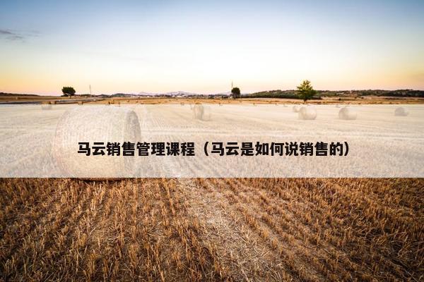马云销售管理课程（马云是如何说销售的）