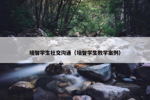 培智学生社交沟通（培智学生教学案例）