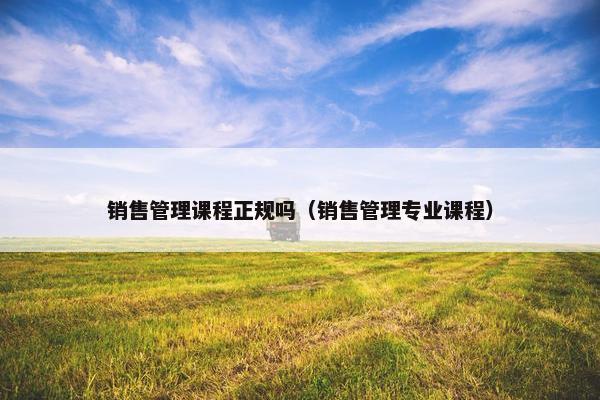 销售管理课程正规吗（销售管理专业课程）