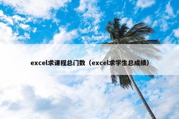 excel求课程总门数（excel求学生总成绩）