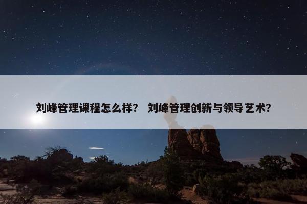 刘峰管理课程怎么样？ 刘峰管理创新与领导艺术？