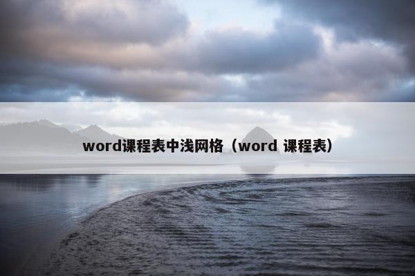 word课程表中浅网格（word 课程表）