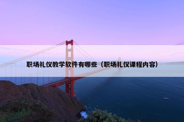 职场礼仪教学软件有哪些（职场礼仪课程内容）