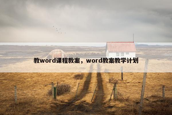 教word课程教案，word教案教学计划
