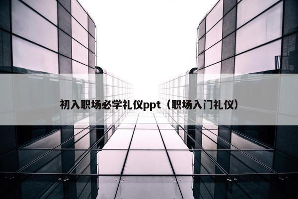 初入职场必学礼仪ppt（职场入门礼仪）