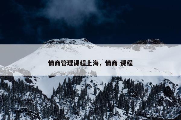 情商管理课程上海，情商 课程