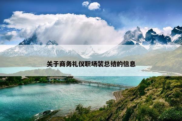 关于商务礼仪职场装总结的信息
