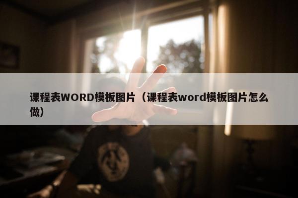 课程表WORD模板图片（课程表word模板图片怎么做）