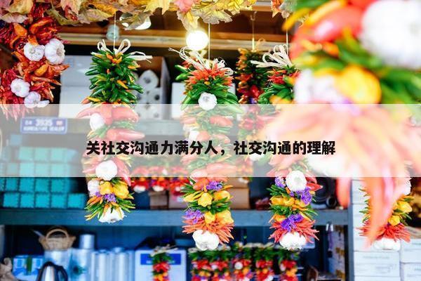 关社交沟通力满分人，社交沟通的理解