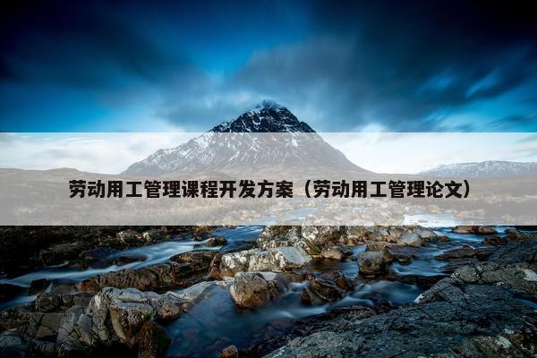 劳动用工管理课程开发方案（劳动用工管理论文）