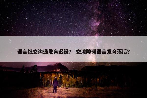 语言社交沟通发育迟缓？ 交流障碍语言发育落后？