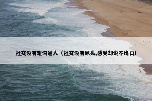 社交没有难沟通人（社交没有尽头,感受却说不出口）