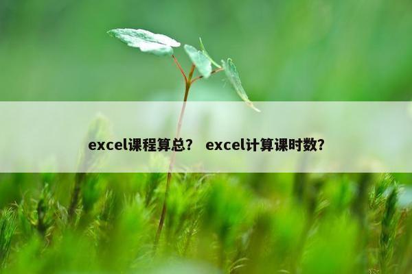 excel课程算总？ excel计算课时数？