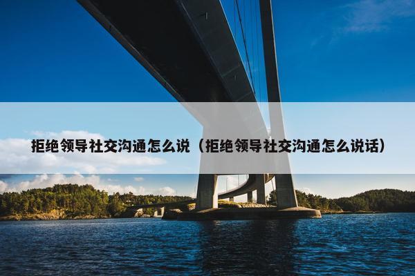拒绝领导社交沟通怎么说（拒绝领导社交沟通怎么说话）