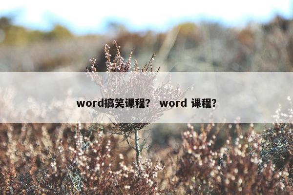 word搞笑课程？ word 课程？