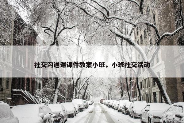 社交沟通课课件教案小班，小班社交活动