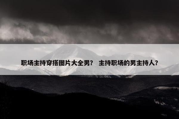 职场主持穿搭图片大全男？ 主持职场的男主持人？