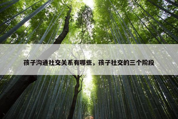 孩子沟通社交关系有哪些，孩子社交的三个阶段
