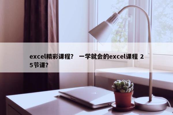 excel精彩课程？ 一学就会的excel课程 25节课？
