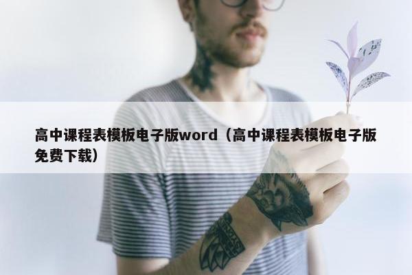 高中课程表模板电子版word（高中课程表模板电子版免费下载）